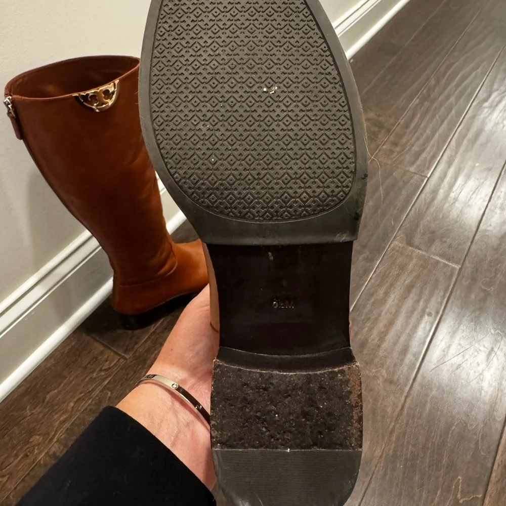 Tory Burch Tan Leather Over the Knee Boots